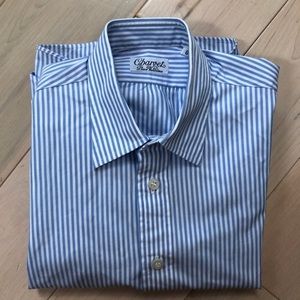 Charvet France boys cotton dress blue white shirt